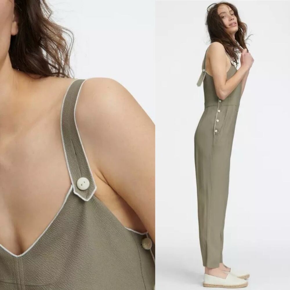 Rag & Bone Tia Tank Jumpsuit In Light Olive Size … - image 4